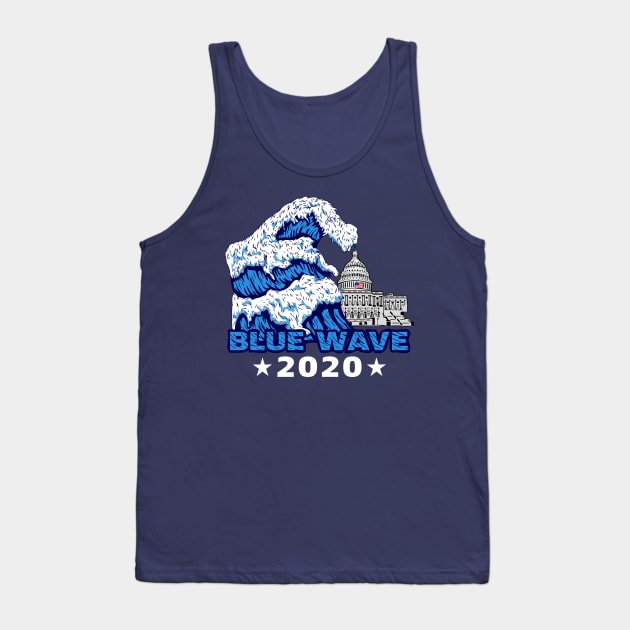 Blue Wave 2020 Graphic Design Tank Top by Midlife50